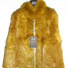 8143-Khaki Hare Fur Jacket with Fox Collar