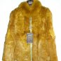 8143-Khaki Hare Fur Jacket with Fox Collar
