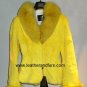 8148-White Sheared Rabbit Fur Jacket BlueFox Collar