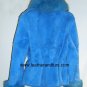 8148-White Sheared Rabbit Fur Jacket BlueFox Collar