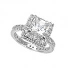 2384 Beautiful engagement ring in S.S w/ CZ;s
