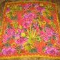 Vintage ALBERT NIPON Designer 100% Silk Tropical Flowers SCARF Retro Fashion Accessories Clothing