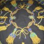 Vintage SILKY Royal CROWNS Big Square Scarf Fashion Accessories