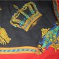 Vintage SILKY Royal CROWNS Big Square Scarf Fashion Accessories