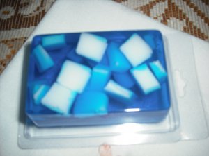 Hand Made Rectangle Shaped Chunky Soap, Blue in Color You Choose Scent