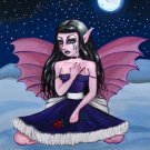The Desertion EGL Gothic Lolita Fairy Fae Girl Demon Wings Red Rose Fantasy Art Print