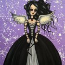 Obsidian Spirit EGL Elegant Gothic Lolita Dark Angel Girl Black Ball Gown Bound Goth Dark Art Print