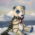 Benjamin the Polar Bear Palliative Heart Goth Gothic Rag Doll Horror Gore Surrealism Art Print