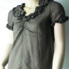 marc by marc jacobs brown lace sleeve top 2#