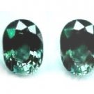 2 nice green-blue multi color sapphire, oval facet cuts with FREE,GLOBAL SHIPPING.