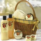 Orange Bath Set in Willow Basket