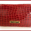 Small evening wallet/ purse - red print croco