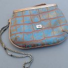 "Antonia" purse pink & blue croco