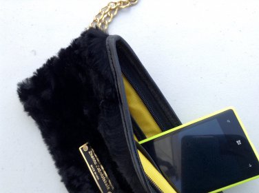 Wallet from black fur