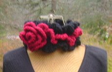 Custom color three tiered ruffled and flower handmade scarfflette