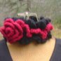 Custom color three tiered ruffled and flower handmade scarfflette