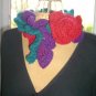 Custom color three tiered ruffled and flower handmade scarfflette