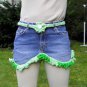 One of a kind recycled redesigned spring green legging cover mini skirt
