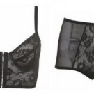 BLACK GRANDMA RETRO LINGERIE SET Size 34A and size 8