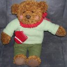 Hallmark TEDDY MITTENS Brown Bear Plush with Red Scarf & Mittens 12" tall