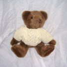 Russ Berrie BARRINGTON Jointed Brown Bear in Knit Sweater 11 1/2" Tall