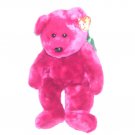 Ty TEDDY Cranberry Colored Plush Beanie Buddy NEW WITH TAG! 1998