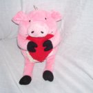 Hallmark Expressions VAL PAL Pink Pig Bean Bag Plush w/Blank Gift Card 9" Tall