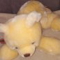 RBI Ron Banafato Cream Color Bear Plush wearing Red & Green Bow 16" Long