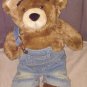 Build a Bear BEAREMY Hobo Plush in worn Jeans Overalls 16"