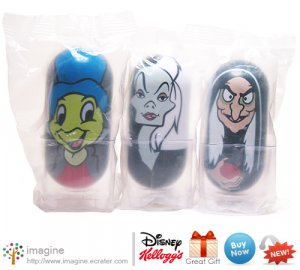 Kellogg's Disney Wobblers 2005 Cereal Promo Lot JIMINY CRICKET #27, CRUELLA DE VIL #12, WITCH #49