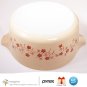 Vintage PYREX 2.5 quart Cinderella Round Casserole Mixing Bowl Tan Trailing Flowers Rare Pattern