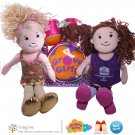 Groovy Girls Lot with 2 Dolls Reese and Gwen Plus Drum Set Soft Plush Drums & Stuffed Dolls Awesome!
