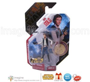 Rare Star Wars Ultimate Galactic Hunt UGH 2007 Han Solo w/Gold Collector Coin MOMC