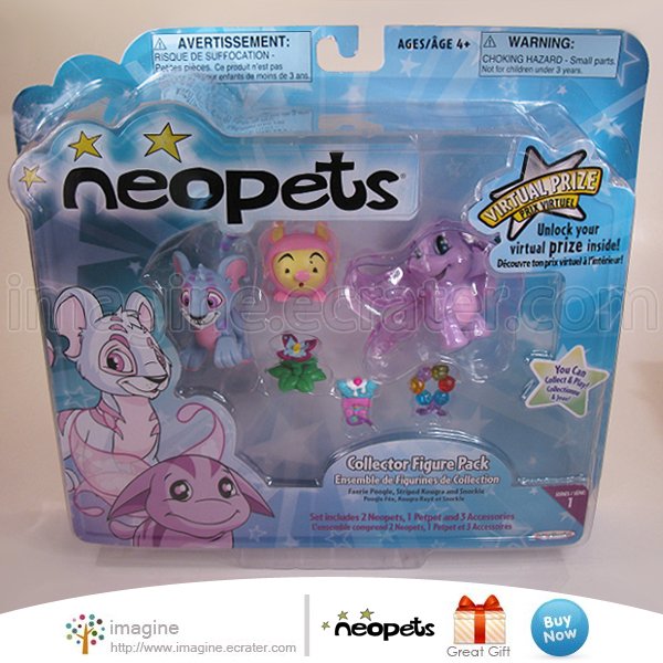 Neopets Series 1 Collector Figure Pack Faerie Poogle Striped Kougra