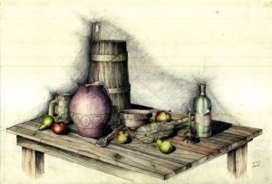 Full table - masa cu fructe si obiecte