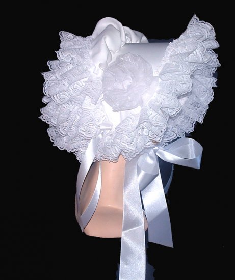 Beautirul White Lacy Southern Belle Sissy Bonnet