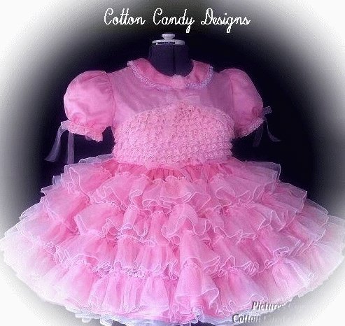Bridal Satin and Organza Ruffled Dress and Panties