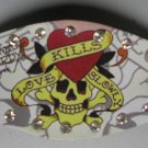Ed Hardy Leather Bracelet (Love kills slowly) in WHITE