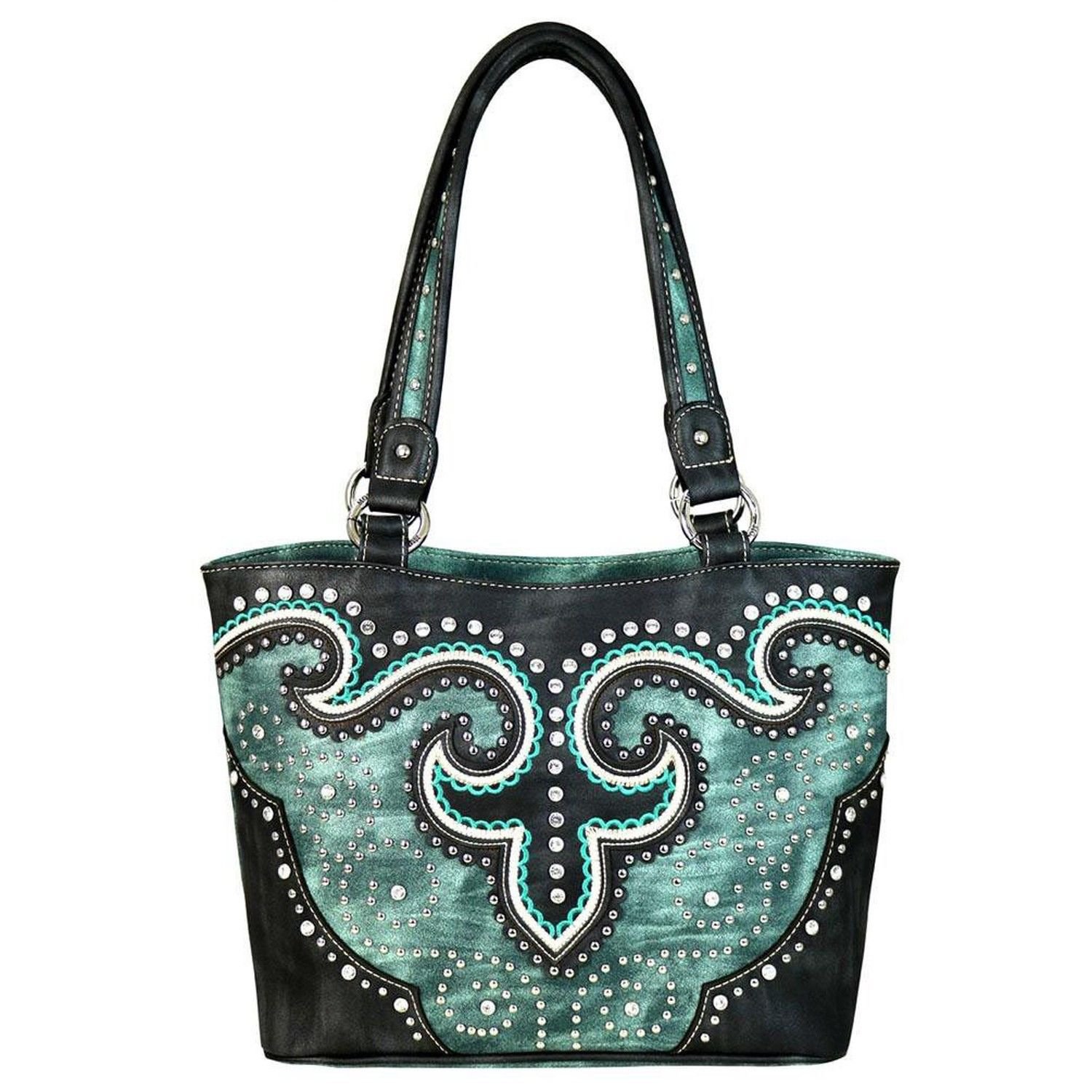 Montana West Western Handbag Collection Bling Bling Tote Bag(Turq ...