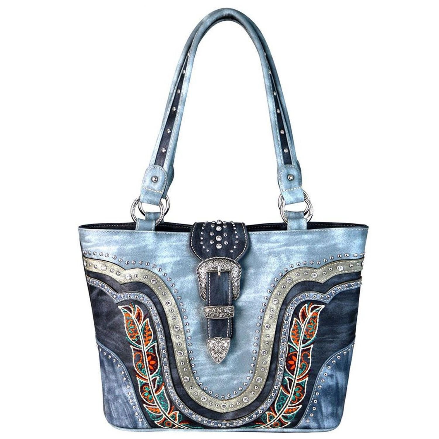 Montana West Western Buckle Floral Tote Bag Handbag Shoulder Purse ...