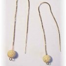 Laser shimmer ball drop 14k threader earrings.  Versatile all year.