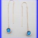 Gemstone Threaders.  14k glacier blue earrings