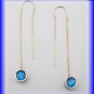 Gemstone Threaders.  14k glacier blue earrings