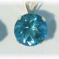 Perfect 14k paraiba-teal color topaz 6mm stud earrings and 8mm pendant