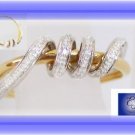 18k 2-tone gold right hand diamond designer ring. Size 7