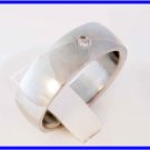 Stainless steel and cz mens ring 9.  Masculine styling.  Comfortable.