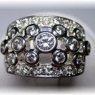 Very fancy cocktail right hand ring sz 9 PAVE AND BEZEL set cz