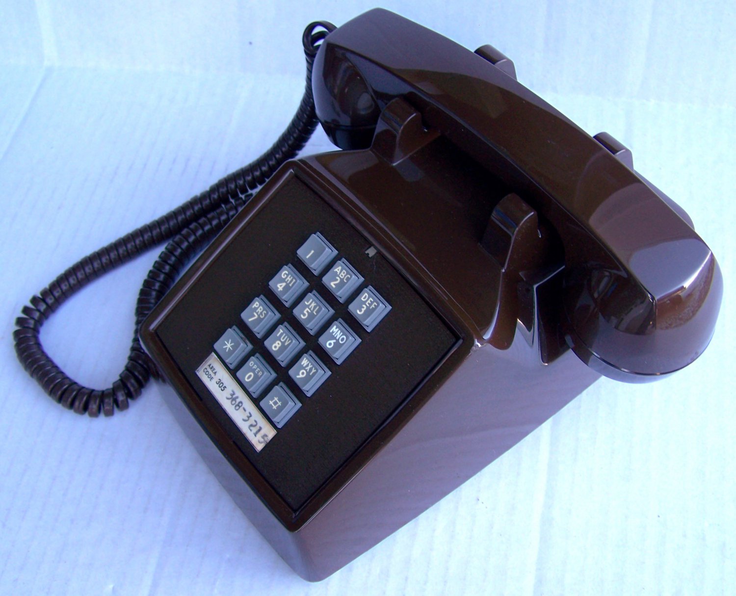 Vintage ITT 2500 Brown Push Button Desk Phone Reconditioned