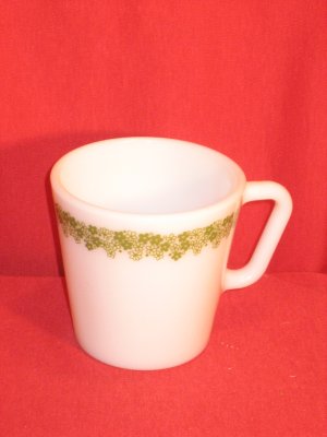 Pyrex Spring Blossom Green Coffee Mug 8 oz