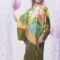 MB11003 Maternity Green Hand Painted Pure Silk Night Dress Gown Clearance Sale